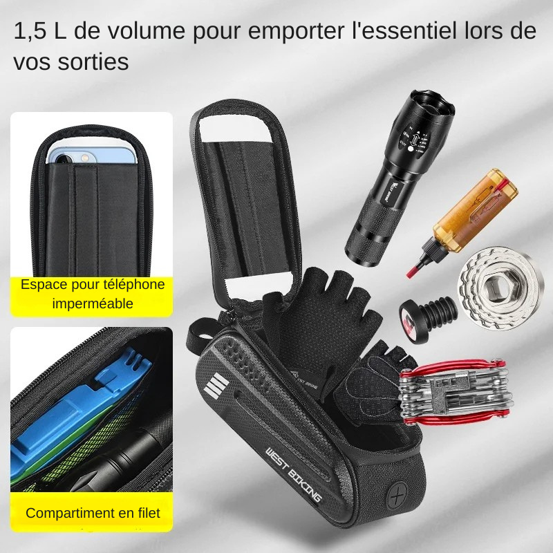 Sacoche cadre vélo téléphone